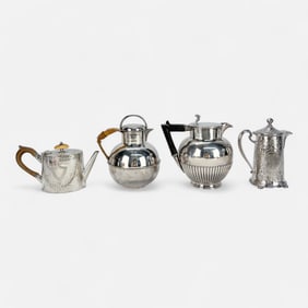 Group of Four Antique Victorian Jugs and Teapots