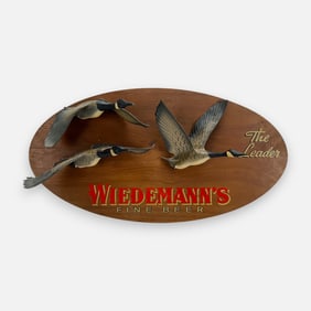 Wiedemann's Fine Beer Canada Goose Advertising Painted Wood Sign Wall Plaque
