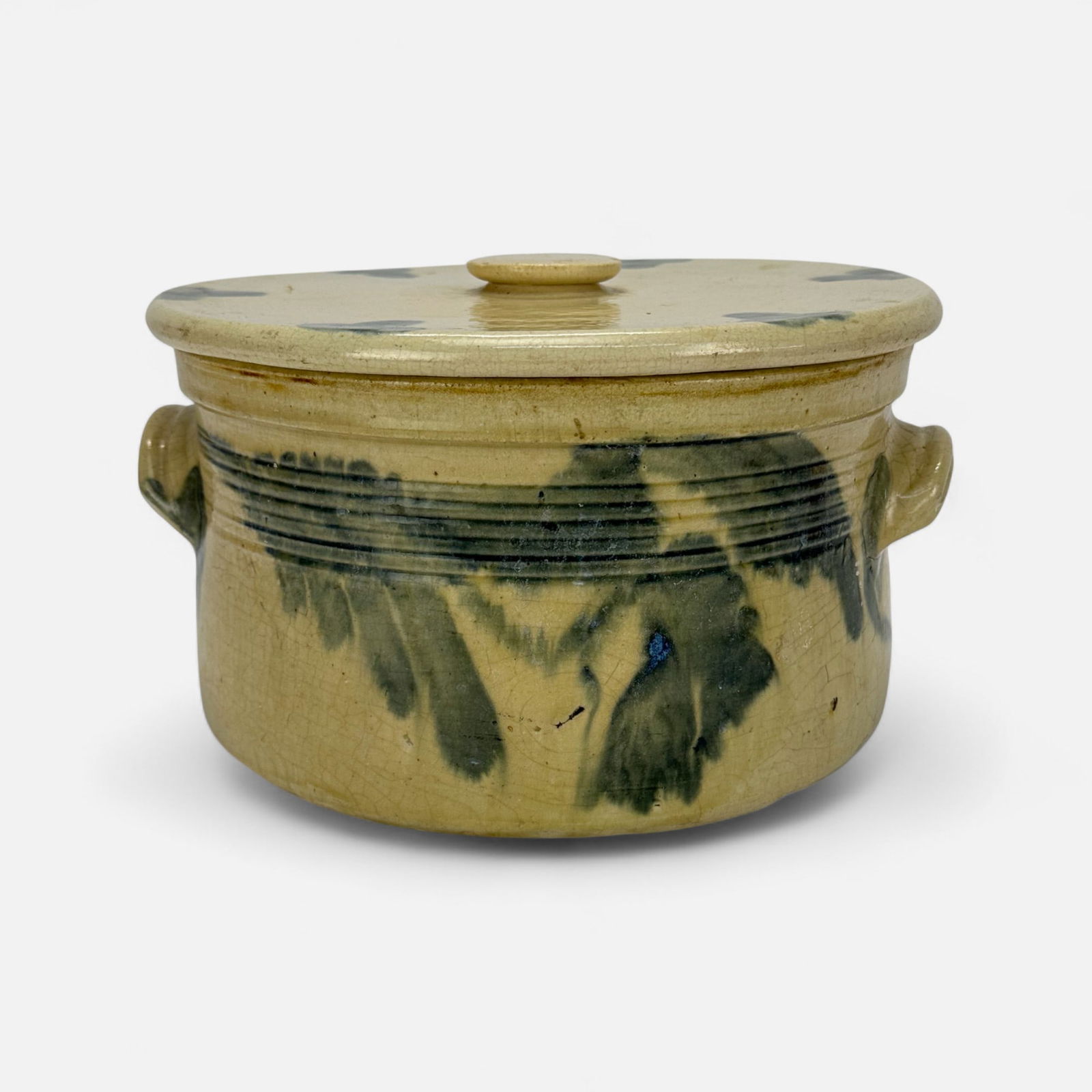 Antique American Stoneware Cake Crock w/Lid (1 of 13)