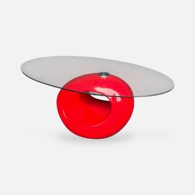 Postmodern Style Glass Top Coffee Table