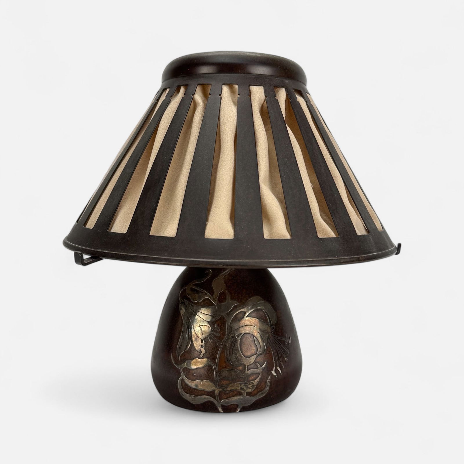 Heintz Sterling Overlay & Copper Arts and Crafts Mission Boudoir Lamp (1 of 9)