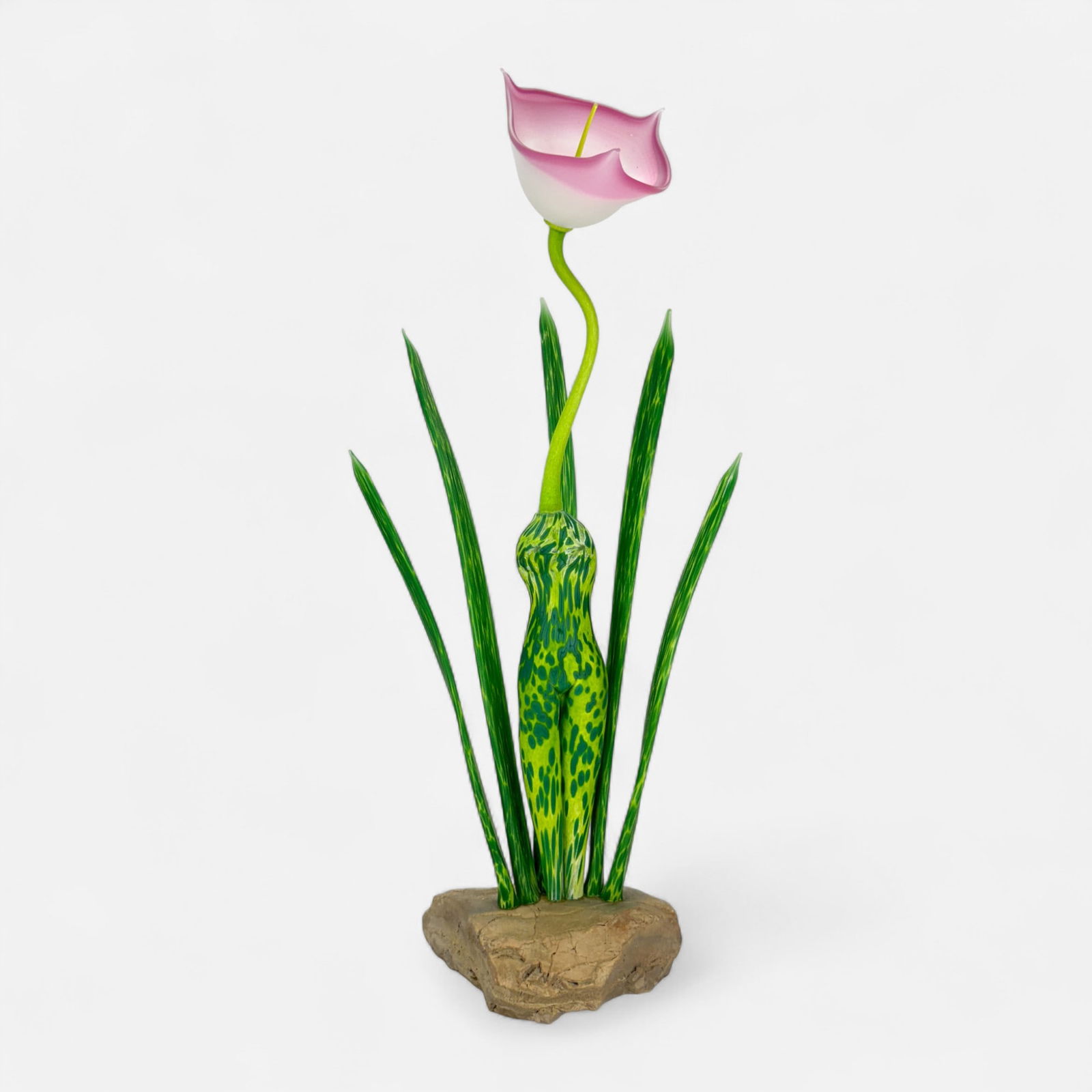 Nolan Prohaska Mother Nature Art Glass Sculpture on Rock Base (1 of 8)