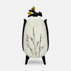Melanie & David Leppla Japanese Branch Lantern Art Glass Sculpture