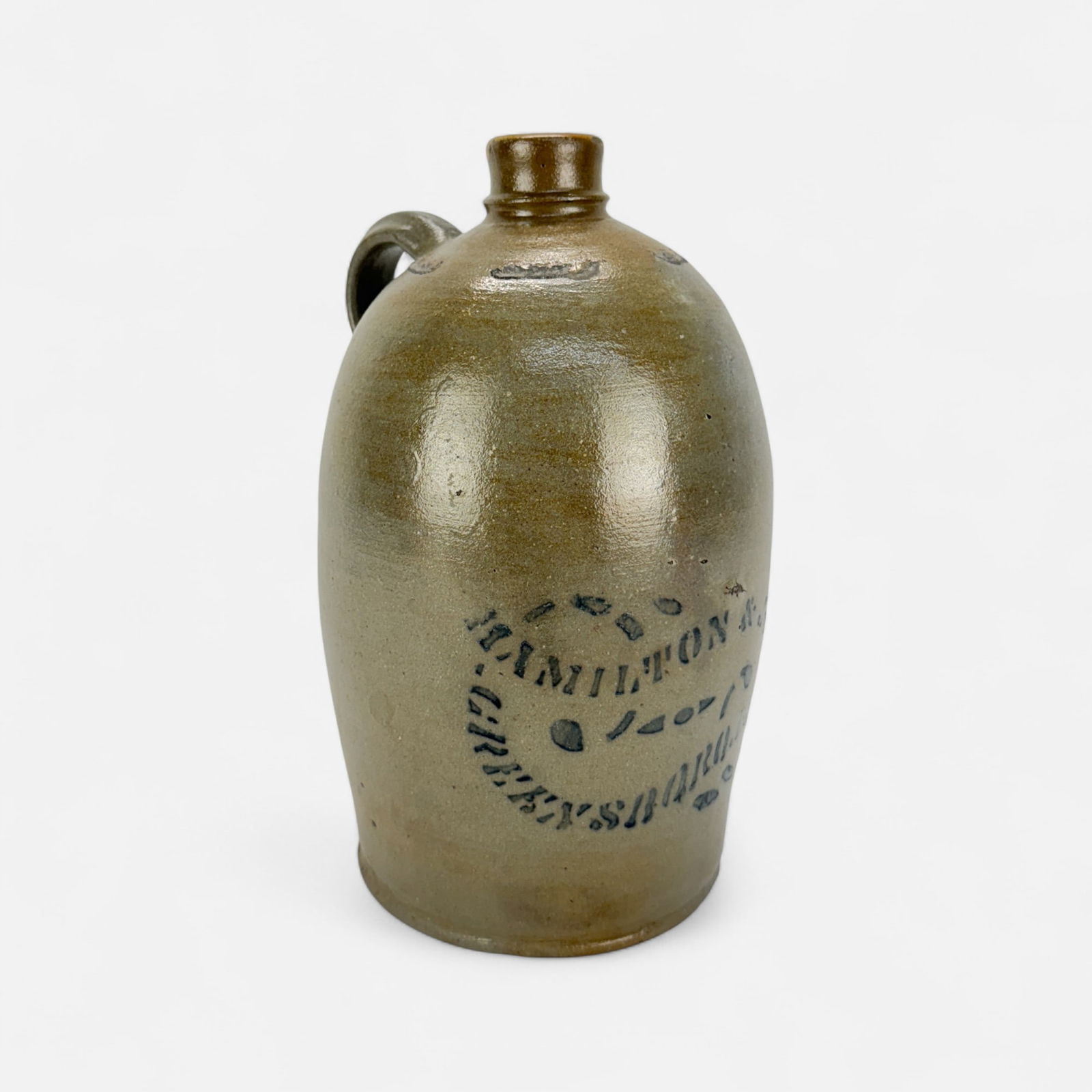 Hamilton & Jones Greensboro, PA Stoneware Jug Cobalt Blue Decoration (1 of 7)