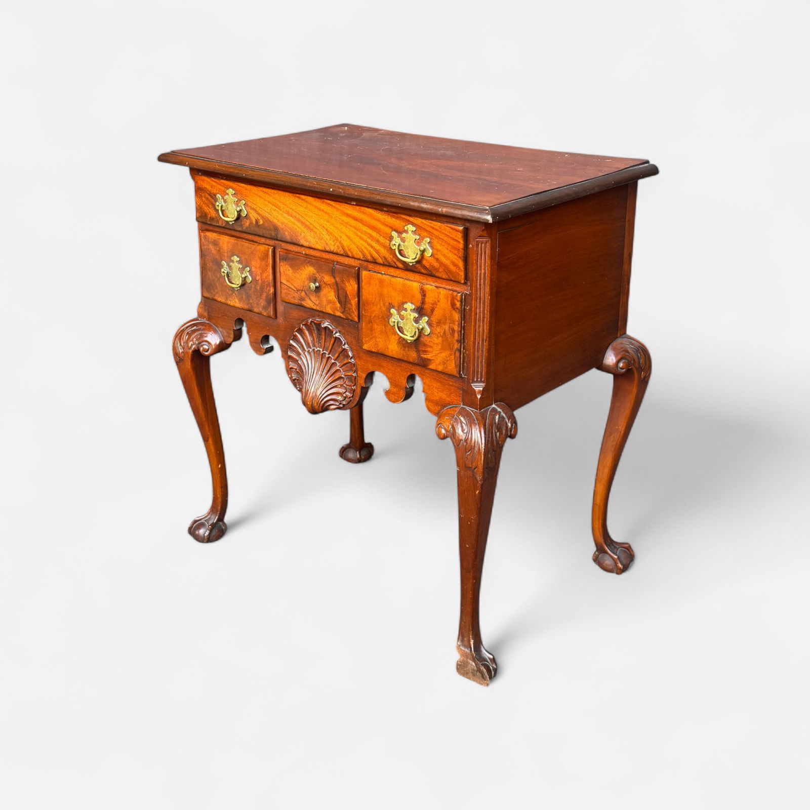 Antique American Queen Anne Carved Mahogany Dressing Table Lowboy (1 of 9)