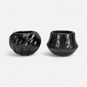 Madeline Tafoya Santa Clara Black-on-Black Bowl Native American Vessels