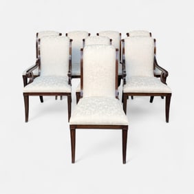 Set of Eight Theodore Alexander "Gabrielle's" Mahogany Dining Chairs