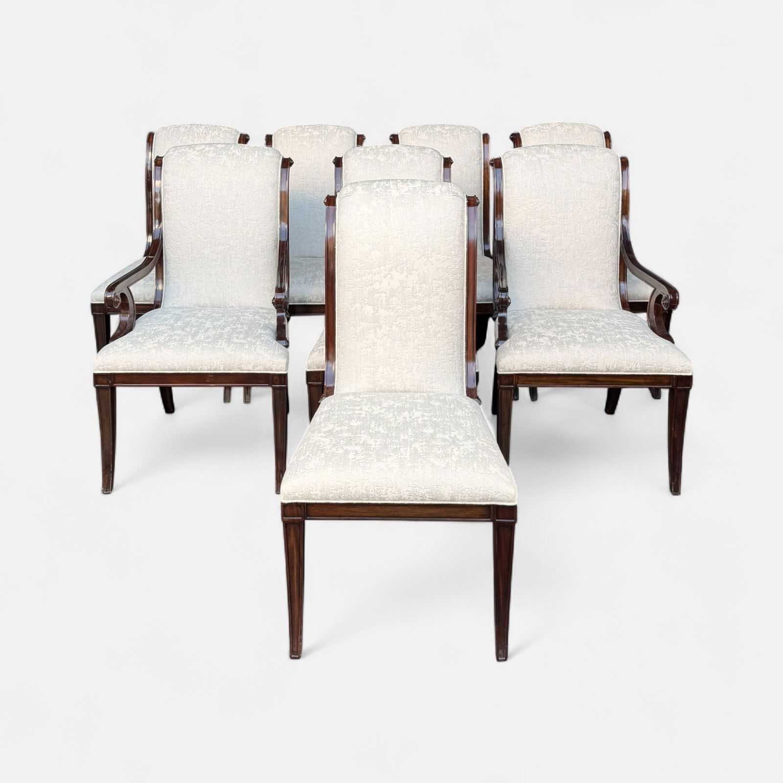 Set of Eight Theodore Alexander "Gabrielle's" Mahogany Dining Chairs (1 of 8)