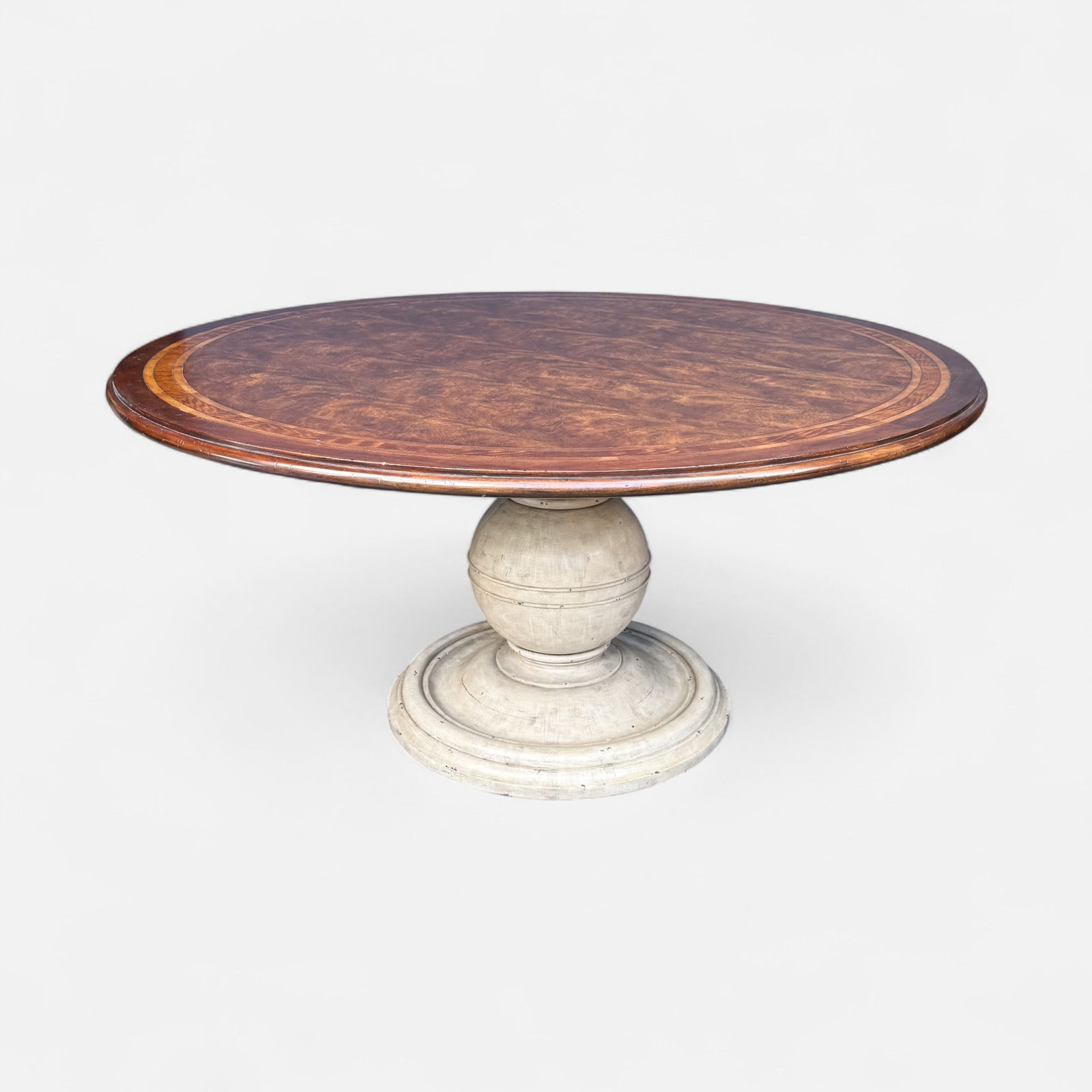Theodore Alexander "Brooksby Nicolet" Inlaid Mahogany Round Center Dining Table (1 of 10)