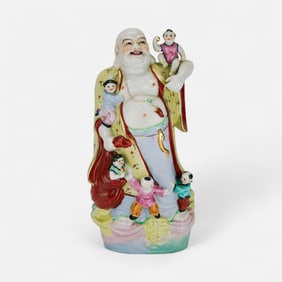 Chinese Republic Period Happy Buddha Ceramic Figure