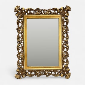 Antique Gesso & Gilt Wood Wall Mirror