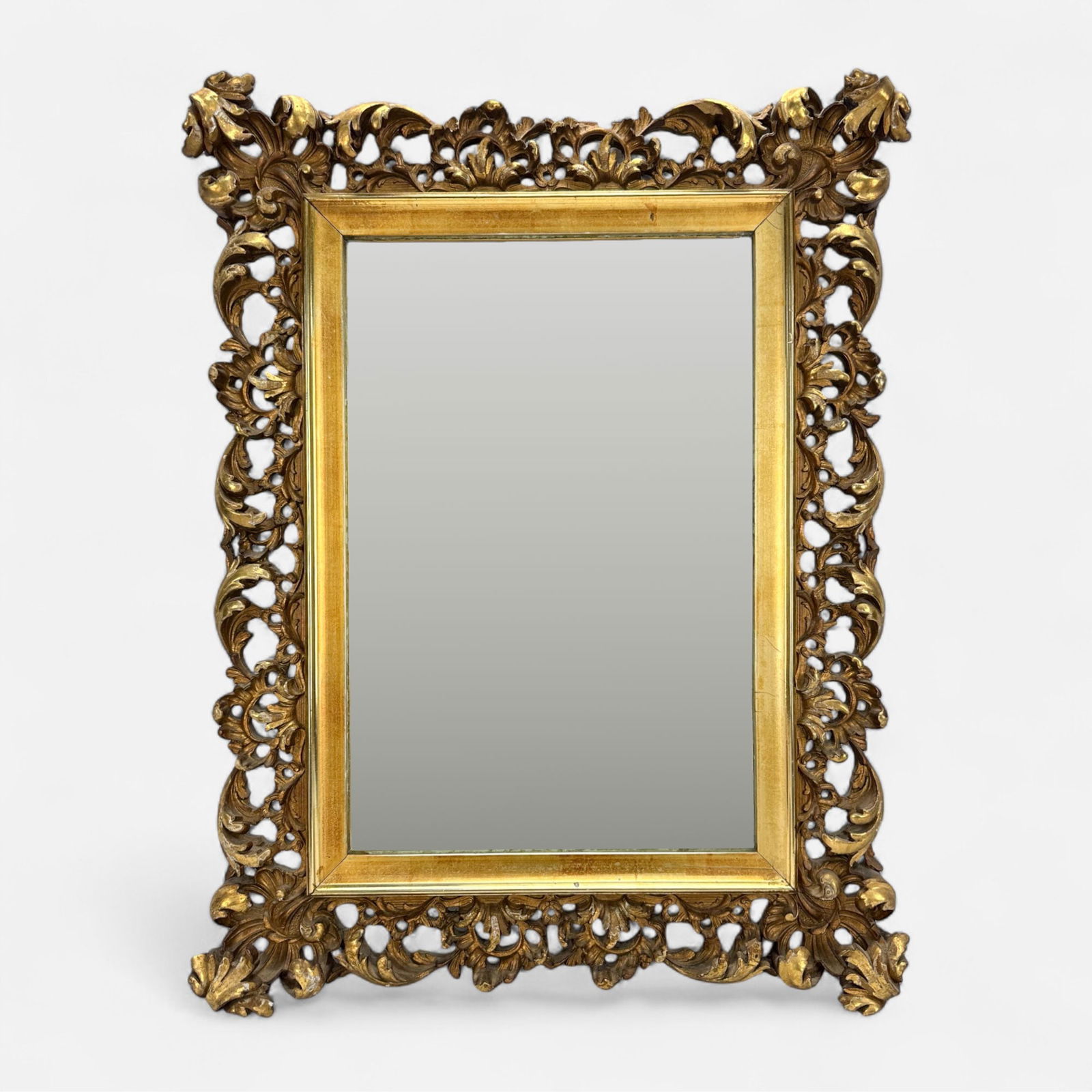 Antique Gesso & Gilt Wood Wall Mirror (1 of 4)