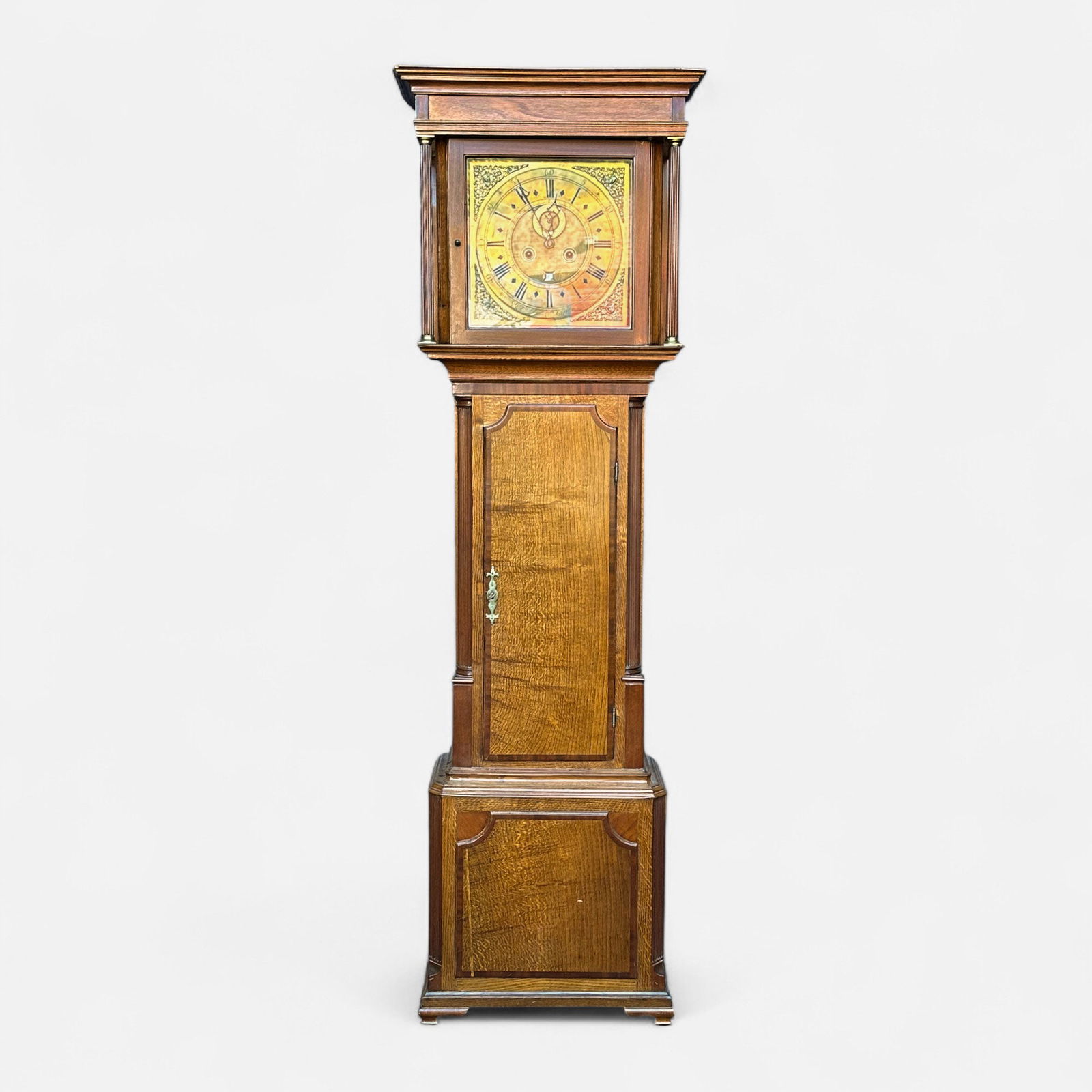 Antique George III Tall Case Clock William Glover/Chester-w/Chased/Etched Brass Metal Dial (1 of 12)