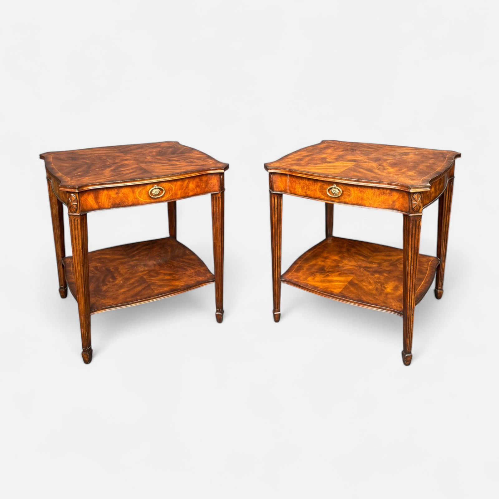 Pair Theodore Alexander Georgian Style Mahogany End Tables (1 of 11)