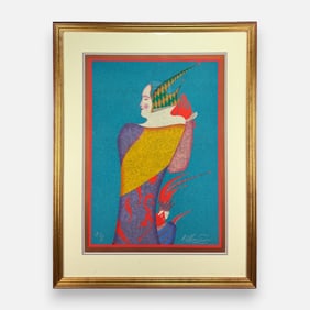 Mikhail Chemiakin "Nijinsky and Petrushka" Artist Proof Screenprint Framed Print