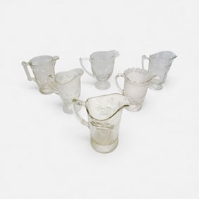 Six EAPG Water Pitchers #2 Early American Pressed Glass