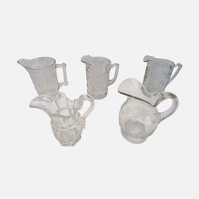 Five EAPG Water Pitchers #3 Early American Pressed Glass