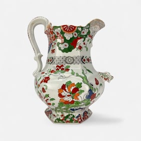 Antique Mason's Ironstone Stoneware Pottery Water Pitcher