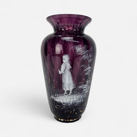 Antique Mary Gregory Hand Painted Vase