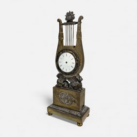 Antique Lyre Mantel Clock