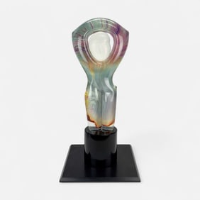 Dino Rosin 1997 Italian Murano Glass Sculpture of Woman