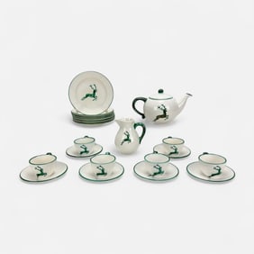 Gmundner Keramik Austria "Green Deer" MCM Tea Set