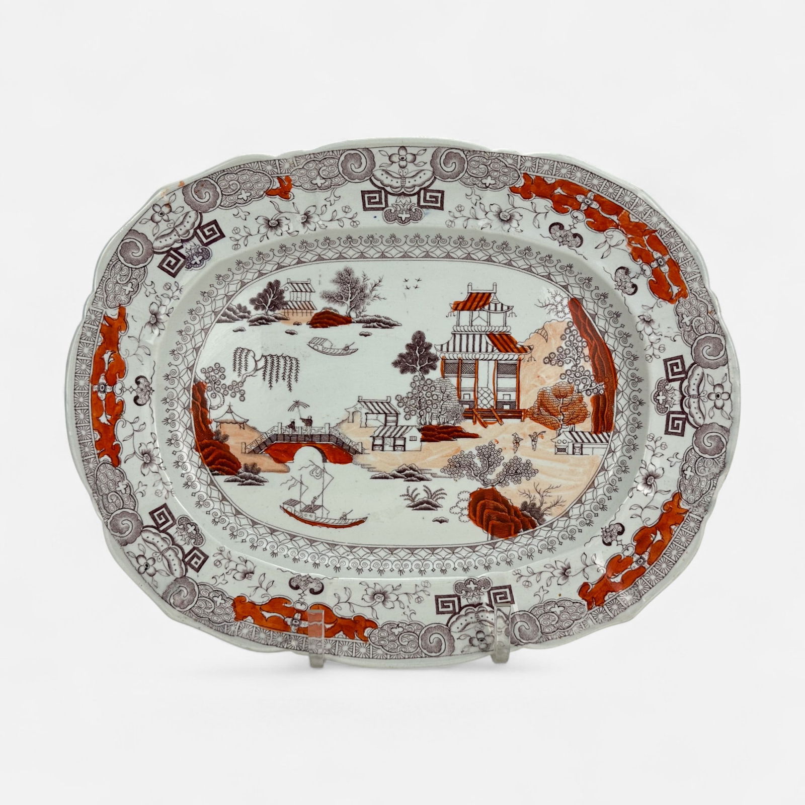 Antique Mason's Ironstone English Willow Pattern Platter (1 of 6)