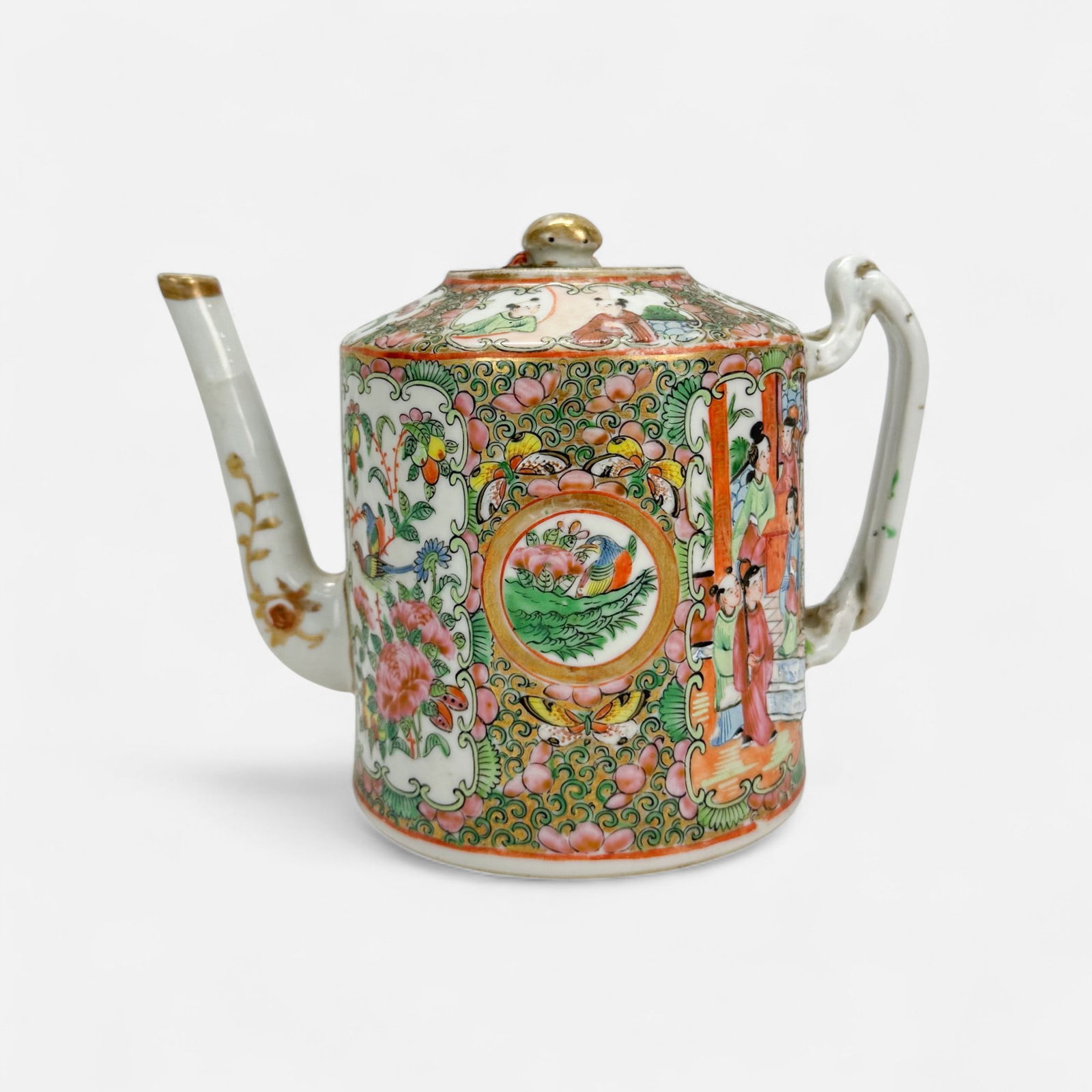 Antique Cantonese Chinese Export Rose Medallion Porcelain Teapot (1 of 12)