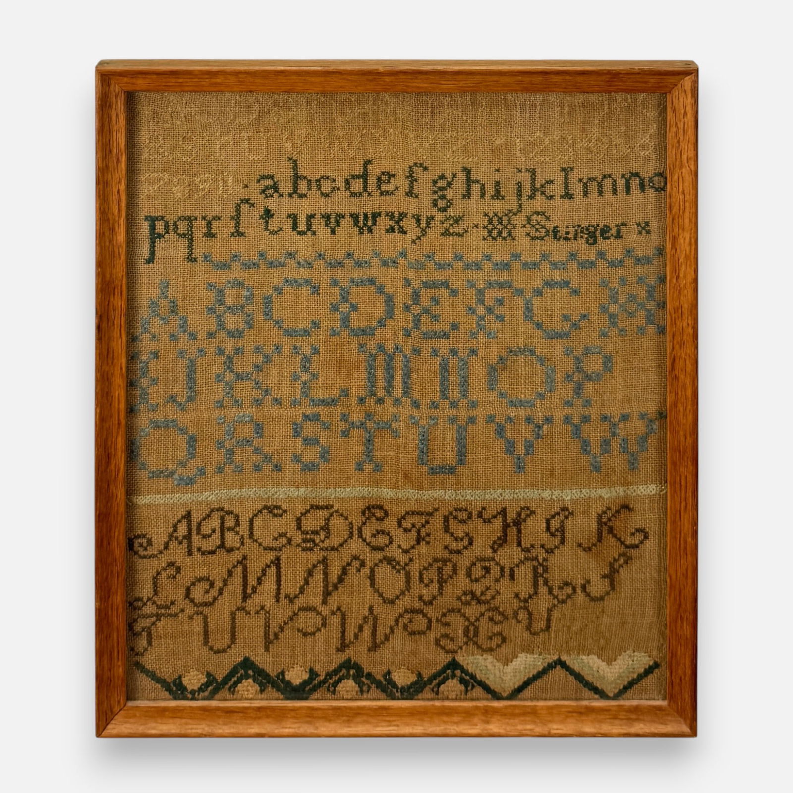 Antique Needlework Sampler Textile Framed (1 of 4)