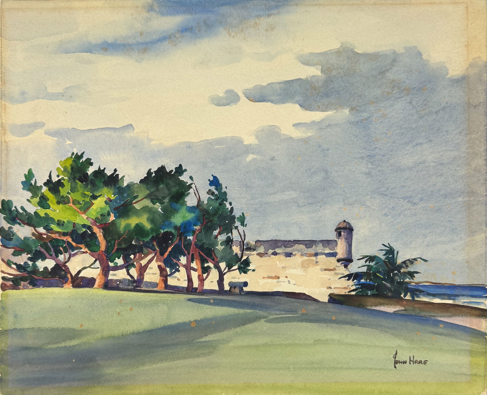 John Hare Watercolor on Paper Painting Framed (1 of 5)