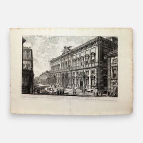 Giovanni Piranesi "View of the Palazzo della Consulta" Antique 18thC Folio Etching Print