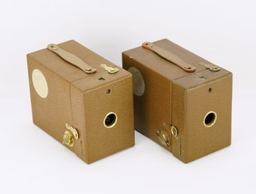 Pair Vintage Eastman Kodak Fiftieth Anniversary Brownie Box Camera