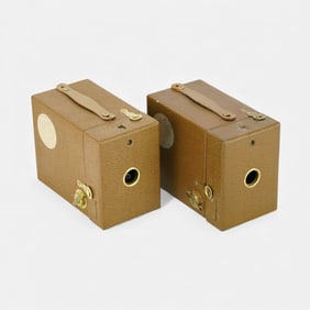 Pair Vintage Eastman Kodak Fiftieth Anniversary Brownie Box Camera