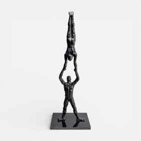 Good MCM Brutalist Bronze Acrobats Sculpture Group