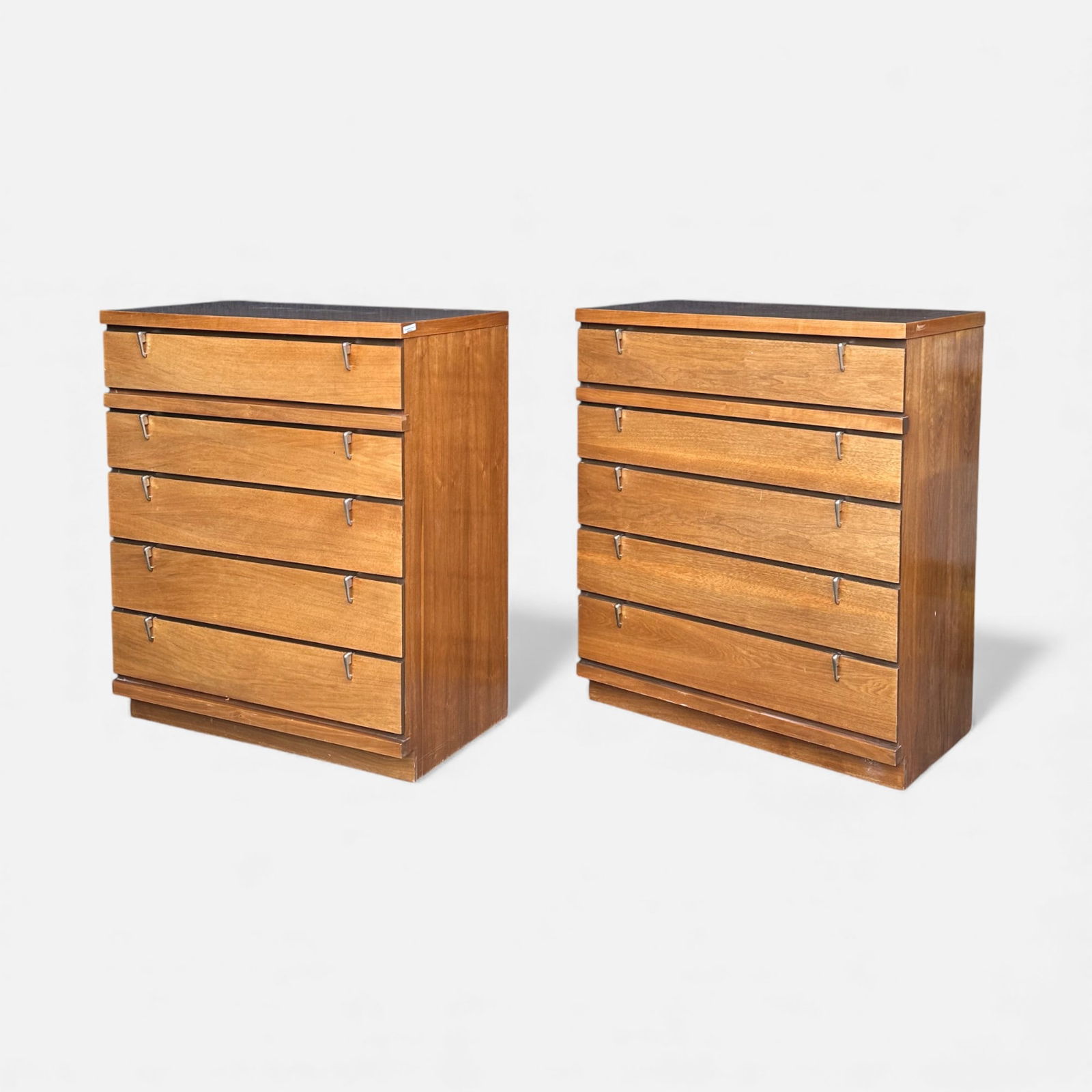 Pair Johnson Carper Mid Century Modern MCM 5-Drawer Chest of Drawers (1 of 9)