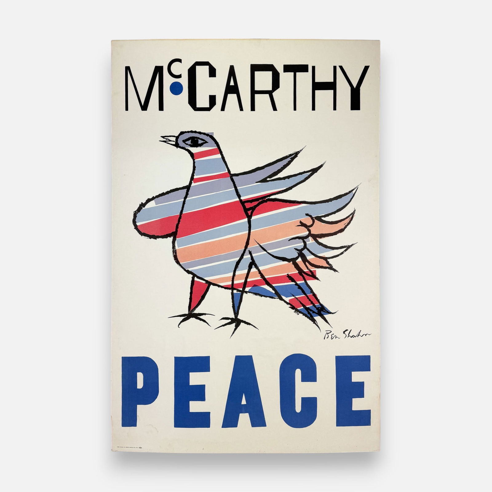 Ben Shahn "McCarthy - Peace" 1968 Original Political Poster (1 of 6)