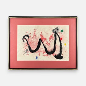 Joan Miro "Composition for Derriere le Miroir" Color Lithograph Framed Print