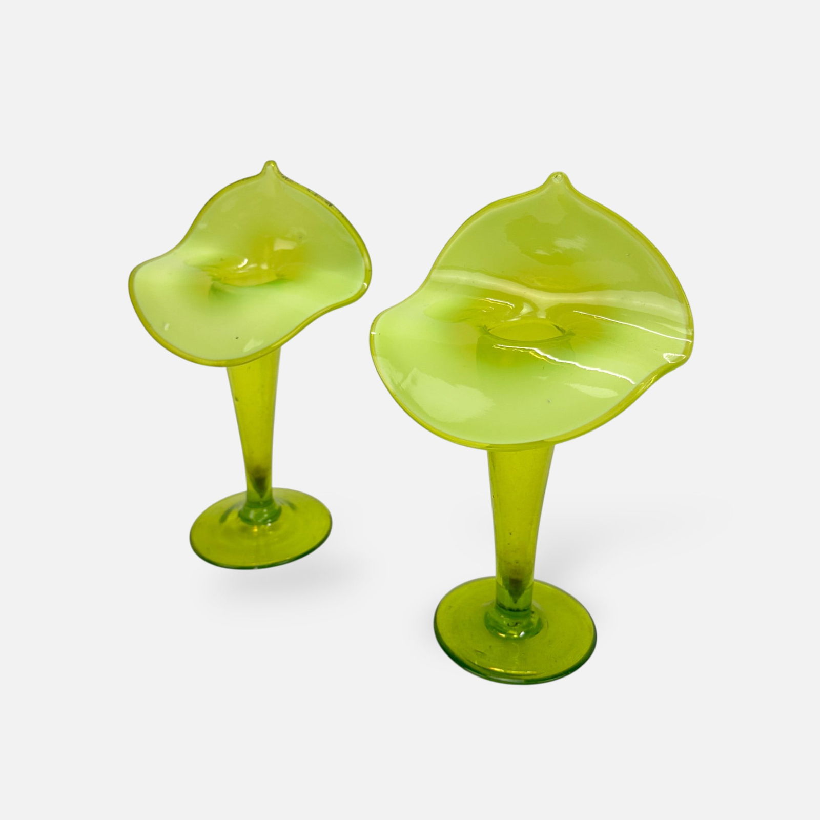 Pair Jack in the Pulpit Hand-Blown Art Glass Vases (1 of 7)