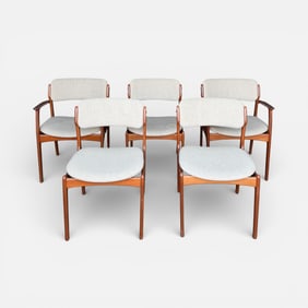 Set of Five Erik Buch for O.D. Mobler Model 49 MCM Teak Wood Danish Modern Chairs