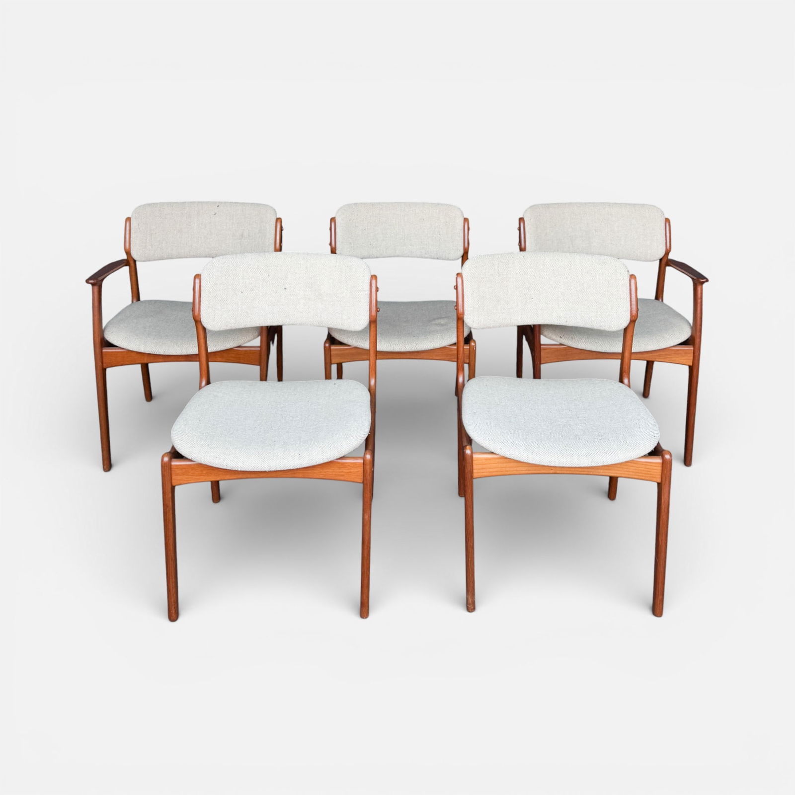 Set of Five Erik Buch for O.D. Mobler Model 49 Mid Century Modern MCM Teak Wood Danish Modern Chairs (1 of 6)