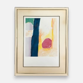 Hugo Baptista 1986 Abstract Lithograph Large Framed Print