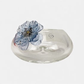 Salviati Venetian Studio Portofino Art Glass Italian Low Rose Bowl by Stanislassia Klein