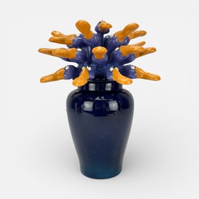 WIlliam Suworoff Ceramic Art Pottery Bird Duck Vase w/Lid Sculpture