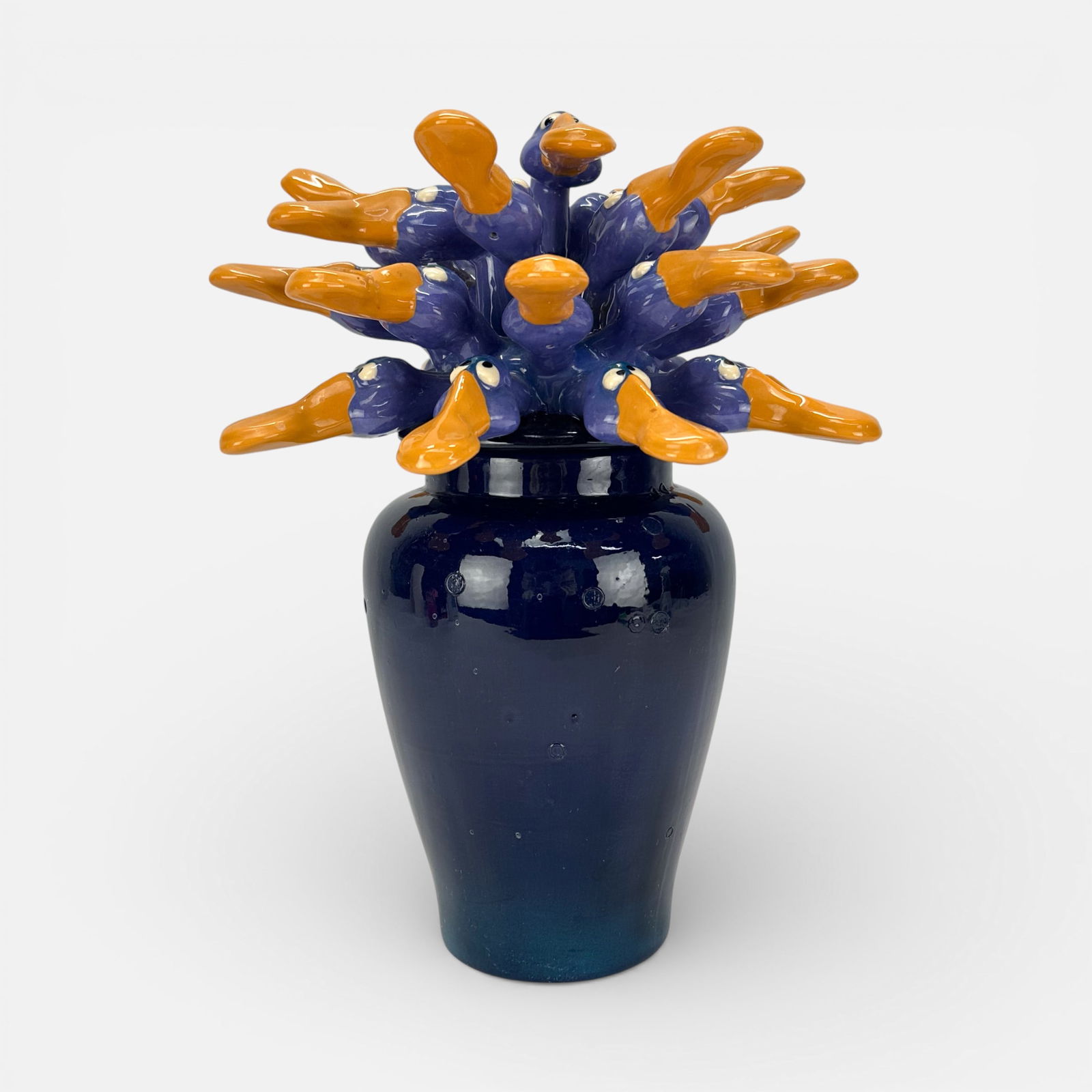 WIlliam Suworoff Ceramic Art Pottery Bird Duck Vase w/Lid Sculpture (1 of 12)