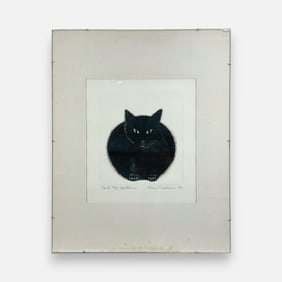 Original 1972 Frans Toikkanen "Kyllainen" Mezzotint Print Finnish Mid Century Modern Art