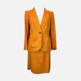 Vintage YSL Yves Saint Laurent Marigold Orange Two-Piece Suit