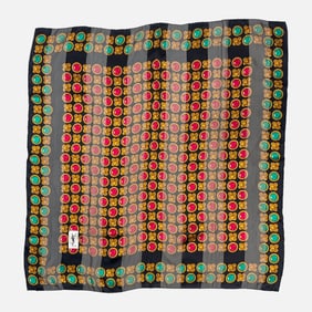 Vintage YSL Yves Saint Laurent Red Jacquard Silk Scarf