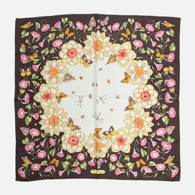 Vintage Salvatore Ferragamo Colorful Butterfly 100% Silk Scarf