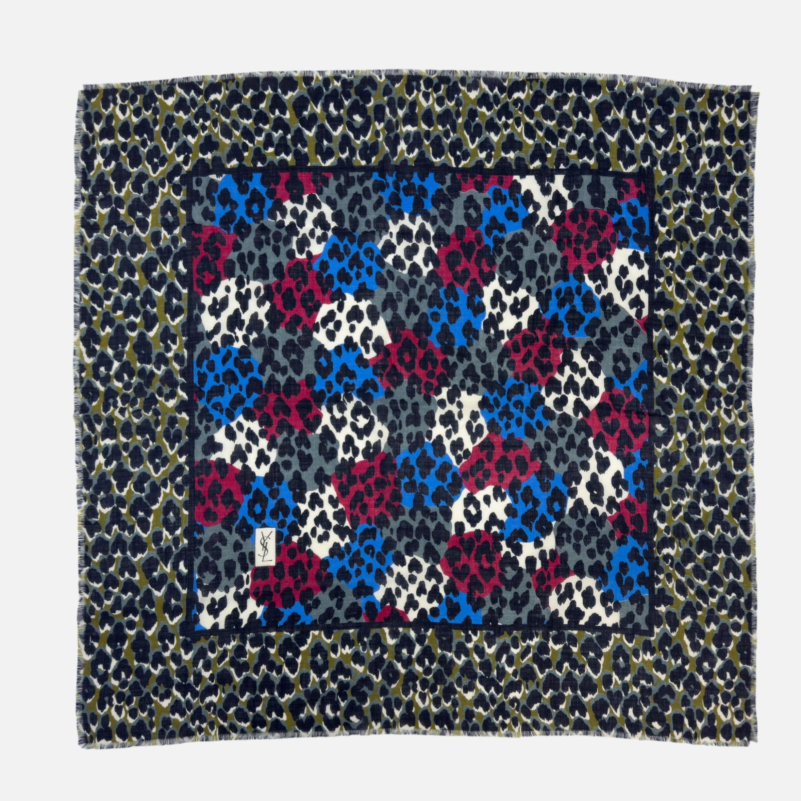 Vintage YSL Yves Saint Laurent Leopard Print Wool Scarf (1 of 4)