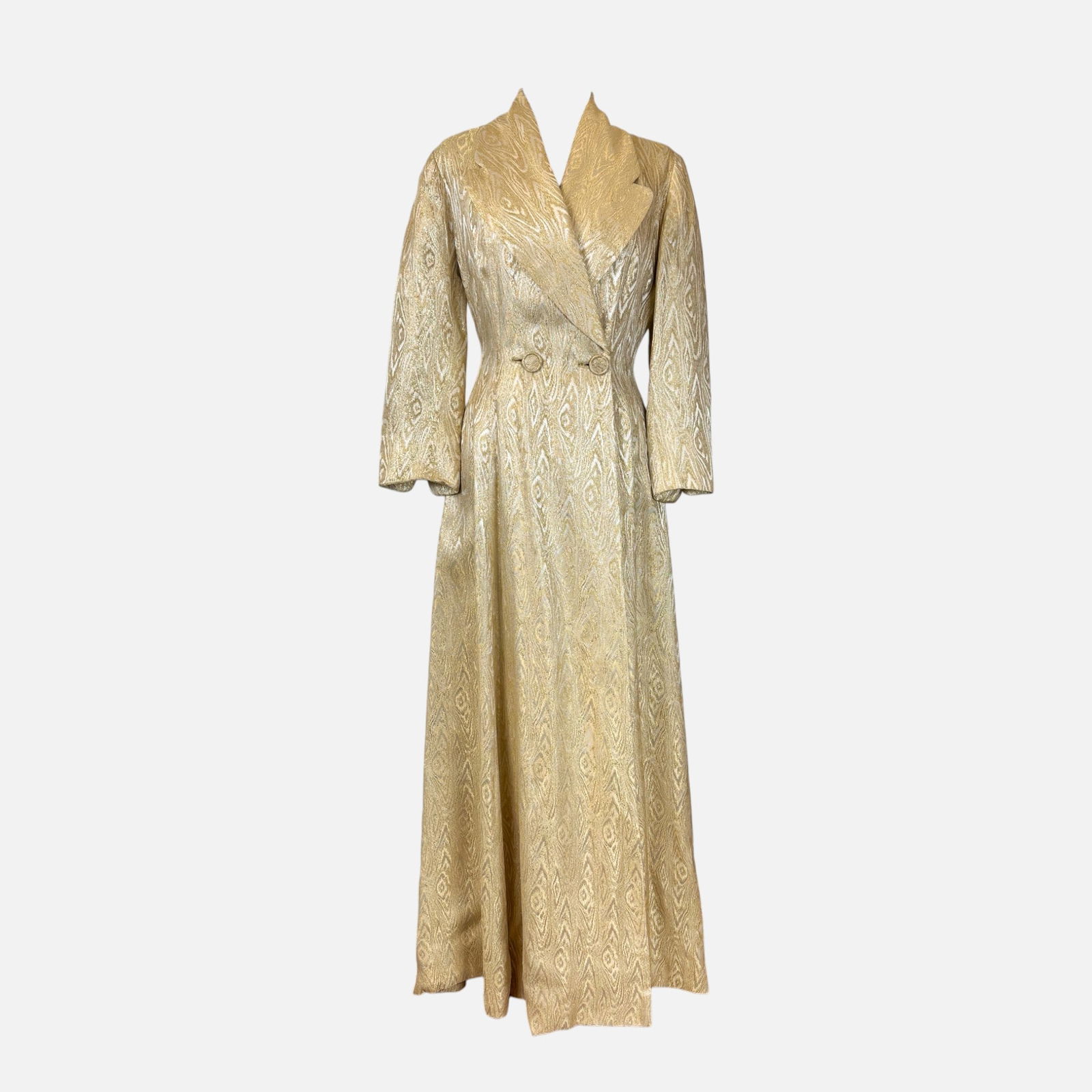 Vintage Elizabeth Arden New York Gold Jacquard Evening Coat (1 of 4)